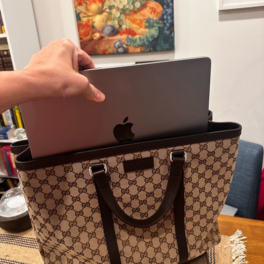 Gucci Cream Briefcase With Monogram Pattern And S… - image 4